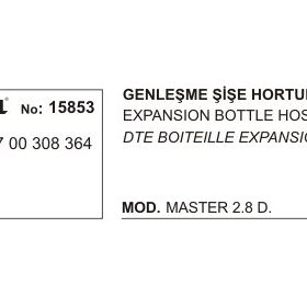 Üçel 15853 Renault Master Genleşme Şişe Hortumu
