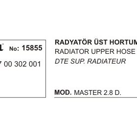 Üçel 15855 Renault Master 2.8 DTI Üst Radyatör Hortumu
