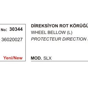 Üçel 30344 Fiat M131 SLX Sol Hidrolik Direksiyon Körüğü