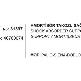 Üçel 31397 Fiat Albea Palio Siena Doblo Sağ Amortisör Takozu