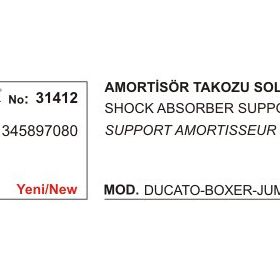 Üçel 31412 Fiat Ducato II Boxer Jumper Sol Amortisör Takozu