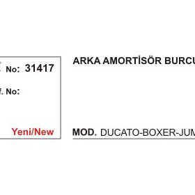 Üçel 31417 Fiat Ducato Boxer Jumper Arka Amortisör Burcu