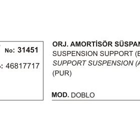 Üçel 31451 Fiat Doblo Arka Amortisör Takozu