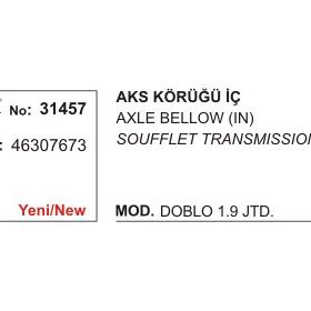 Üçel 31457 46307673 Fiat Scudo Doblo 1.9 JTD İç Aks Körüğü