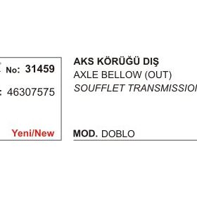 Üçel 31459 46307575 Fiat Palio Doblo Dış Aks Körüğü
