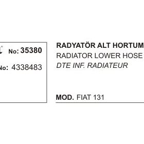 Üçel 35380 4338483 Fiat Kartal M131 Radyatör Alt Hortumu