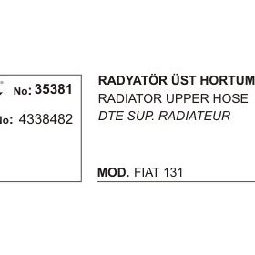 Üçel 35381 4338482 Fiat M131 Radyatör Üst Hortumu