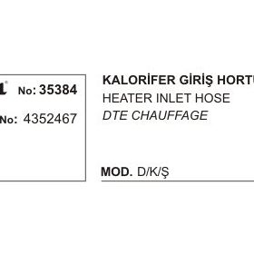 Üçel 35384 4352467 Fiat M131 DKS Giriş Kalorifer Hortumu