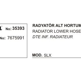 Üçel 35393 7675991 Fiat DKS SLX Alt Radyatör Hortumu
