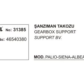 Üçel Fiat Albea 31385 Palio Siena Şanzıman Takozu