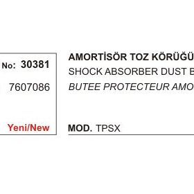 Üçel Fiat Marea 30381 Tempra SX Amortisör Toz Körüğü