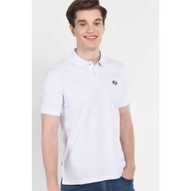 Ucla Beyaz Lake Polo Yaka Nakışlı Erkek T-shirt