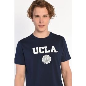 Ucla Lacivert Gayley Bisiklet Yaka Baskılı Erkek T-shirt
