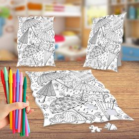 Uçuşan Şemsiyeler Boyama Puzzle Tablo