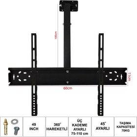 Ufix 6011 124 cm LCD LEd TV Tavan Askı Aparatı
