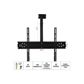 Ufix 6011 124 cm LCD LEd TV Tavan Askı Aparatı