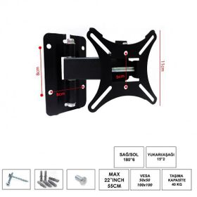 Ufix Hareketli Tek Kol 22 inç 55 cm LCD Askı Aparatı