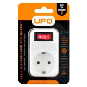 Ufo Beyaz Tekli Anahtarlı Akım Korumalı Priz