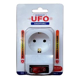 Ufo Beyaz Tekli Anahtarlı Akım Korumalı Priz