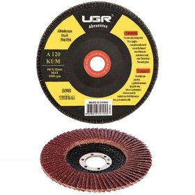 UGR 180 mm 120 Kum Metal Ahşap Flap Disk Alüminyum Oksit Zımpara
