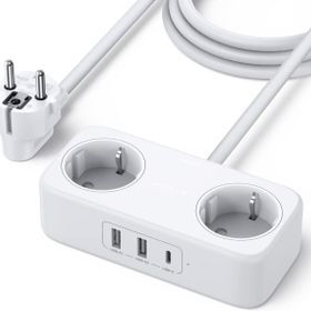 Ugreen 1.8 mt Type-C USB Çıkışlı 2'li Akım Korumalı Grup Priz