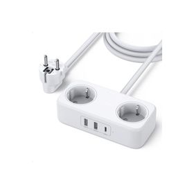 Ugreen 1.8 mt Type-C USB Çıkışlı 2'li Akım Korumalı Grup Priz