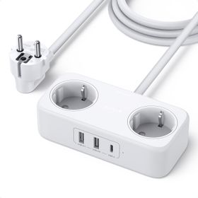 Ugreen 1.8 mt Type-C USB Çıkışlı 2'li Akım Korumalı Grup Priz