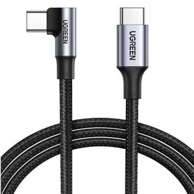 Ugreen 1 m Type-c To Type-c 100w 5a Örgülü 90 Derece Şarj Kablosu