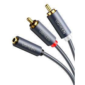 Ugreen 1 mt 3.5 mm Jack Girişi Aux to 2 RCA Ses Aktarma Kablosu