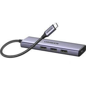 Ugreen 100W Type-C to 4K 30 HZ HDMI 3 USB 3.0 PD Güç Girişi Çoklayıcı Hub Adaptör
