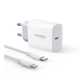 Ugreen 20 W PD Şarj Cihazı ve 1 m PD to Lightning iPhone Data Şarj Kablosu