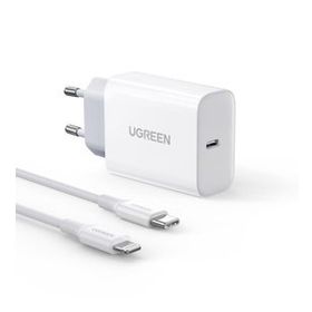 Ugreen 20 W PD Şarj Cihazı ve 1 m PD to Lightning iPhone Data Şarj Kablosu