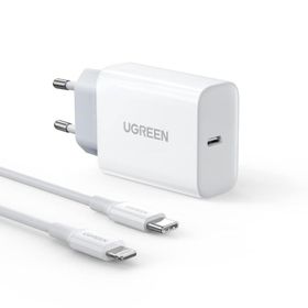 Ugreen 20 W PD Şarj Cihazı ve 1 m PD to Lightning iPhone Data Şarj Kablosu