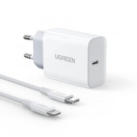 Ugreen 20 W PD Şarj Cihazı ve 1 m PD to Lightning iPhone Data Şarj Kablosu