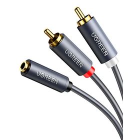 Ugreen 3.5 mm 1 m Jack Girişli Aux to 2 RCA Ses Aktarma Kablosu