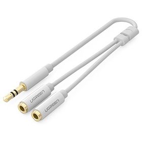 Ugreen 3.5 mm 2'li Beyaz Aux Kulaklık Çoklayıcı