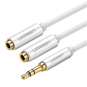 Ugreen 3.5 mm 2'li Beyaz Aux Kulaklık Çoklayıcı