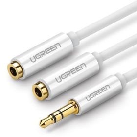 Ugreen 3.5 mm 2'li Beyaz Aux Kulaklık Çoklayıcı