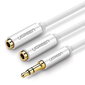 Ugreen 3.5 mm 2'li Beyaz Aux Kulaklık Çoklayıcı