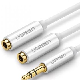Ugreen 3.5 mm 2'li Beyaz Aux Kulaklık Çoklayıcı