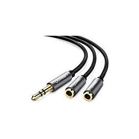 Ugreen 3.5 mm 2’li Siyah Aux Kulaklık Çoklayıcı