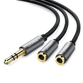 Ugreen 3.5 mm 2’li Siyah Aux Kulaklık Çoklayıcı
