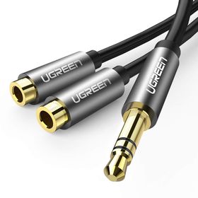 Ugreen 3.5 mm 2’li Siyah Aux Kulaklık Çoklayıcı
