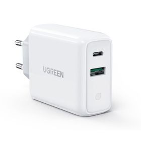 Ugreen 38W Çift Portlu USB-A ve Type-C PD QC Beyaz Hızlı Şarj Cihazı