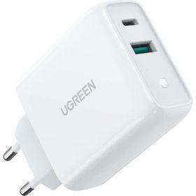 Ugreen 38W Çift Portlu USB-A ve Type-C PD QC Beyaz Hızlı Şarj Cihazı