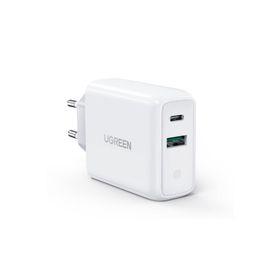 Ugreen 38W Çift Portlu USB-A ve Type-C PD QC Beyaz Hızlı Şarj Cihazı