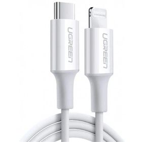 Ugreen 3A PD MFI 1 mt Beyaz Type-C Lightning Hızlı Şarj Kablosu