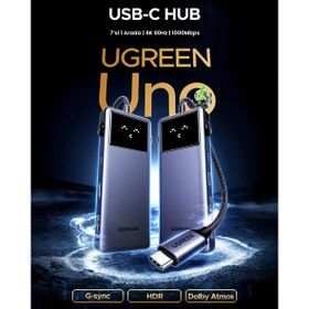Ugreen 45155 7in1 Type-C 1xUSB-C 100W PD TF Port Çoklayıcı Hub