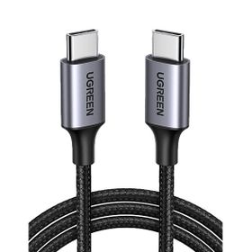 Ugreen 50150 1 mt Siyah USB-C 60W 3A QC PD Örgülü Hızlı Şarj Kablosu