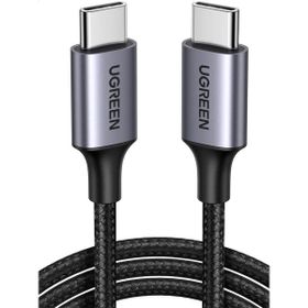 Ugreen 50150 1 mt Siyah USB-C 60W 3A QC PD Örgülü Hızlı Şarj Kablosu